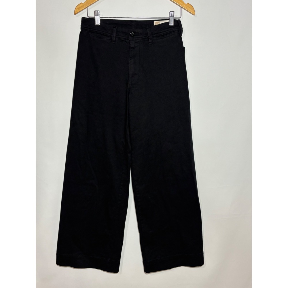 Gap Khakis Womens 4 Black High‎ Rise Wide-Leg Stretch Cotton Twill Pants